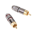 High Quality 2 x RCA Male Plug Non Solder Audio Video Locking Connector