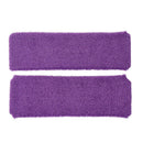 Athletic Sports Terry Stretch Sweat Band Headband Purple 2 Pcs I6T6