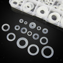 250Pcs Durable White Nylon Washer Flat Gasket  Washer Set With Storage Box