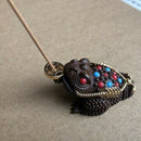 Copper Frog Ornamental Incense Burner Holder Backflow Stick Burner Craft 5cm