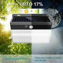 2 Pack 206 LED Solar Lights Powered PIR Motion Sensor Light Outdoor Garden