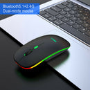 Bluetooth 2.4G Rechargeable Dual Mode Wireless Light Optical Mouse (Black)