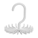 Mini Plastic Tie Rack 20 Ties Hanger Rotating Hook Belts Scarves Holder