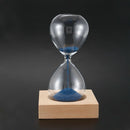 Blue wood + glass + iron powder sand iron flowering magnetic hourglass with
