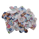 50Pcs Love Heart Shape Wood Button with Owl Pattern 2 Holes DIY Craft Sewing