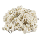 Plastic White Rail Curtain Rollers 12mm Diameter Wheel 40 pcs