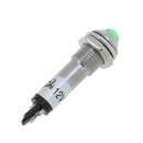 10pcs 8mm 12V Green LED Metal Indicator Pilot Light XD8-2