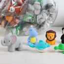 5Pcs Animal Rubber Creative Cartoon For School Favors Kids Office Party Chi J1P8