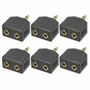 Audio Double Jack Plug Headphone Y Splitter 1 Male Adapter to AUX Female BI V2L5