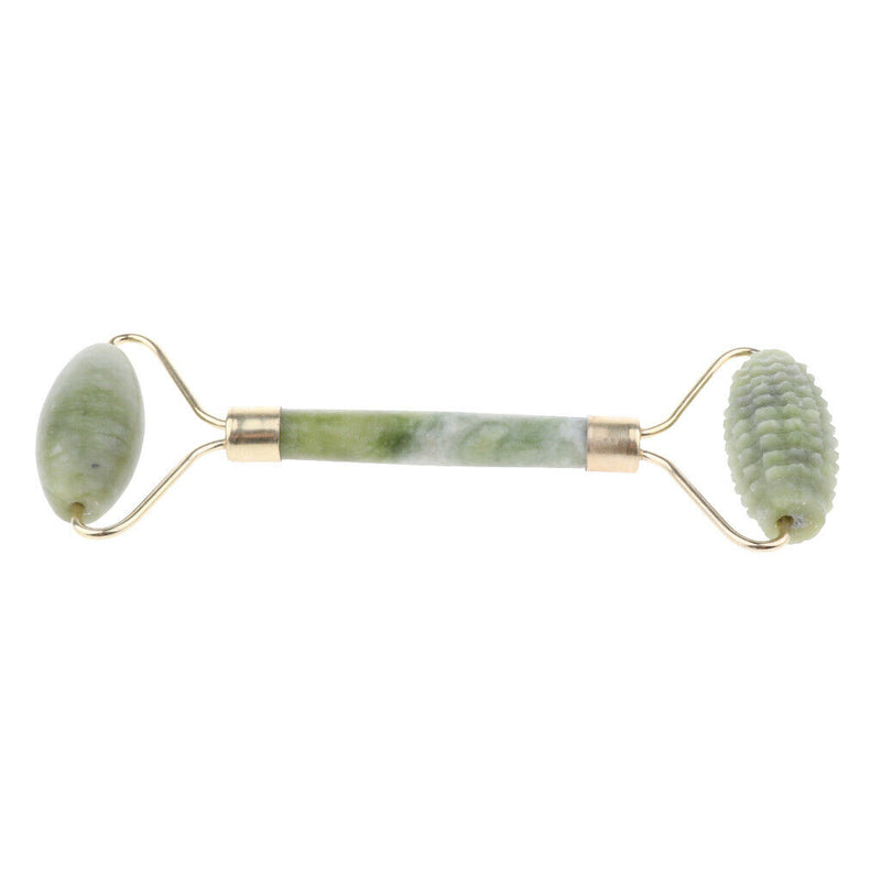 Natural Jade Roller for Face - Facial Massager Roller with Double Head, Neck