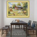 14CT Cottage Farm Goat Cross Stitch Stamped Kits Embroidery Needlepoint 14CT