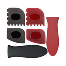 6 Piece Durable Grill Pan Scraper Plastic Set Tool and Silicone Hot Handle  Q4N3