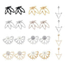 10 pairs ear jacket stud lotus flower earrings for women and girls set for
