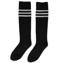 Old School White Stripe on Black Knee High Athletic Sports Tube Sock / Grea K6W3