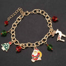 Golden Bracelet Santa Claus Pendant Chain Bracelet Womens Girls Party Weddi