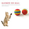 Pet Chewing Toys for Small Cat Dog EVA Scratching Rainbow Ball (10pcs M)