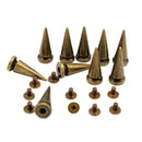 10 Sets Alloy Cone Spike Studs Rivets Leather Craft Punk Rock Rivets Bronze