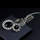 Men's Luxury Fashion Royal Black Tassels Gem Brooch Pin Lapel Party Corsage