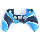 Anti Slip Camo Silicone Case Skin + 2 Thumb Grips for PS5 Controller (Blue) A