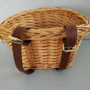 Retro,Handmade,Wicker Bicycle Front Basket With Leather Straps ,Fashion Chi Y9Q5