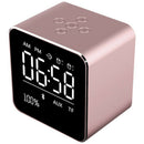 Alarm Clock With Wireless Bluetooth Speaker, Metal Mini Square Portable Spe