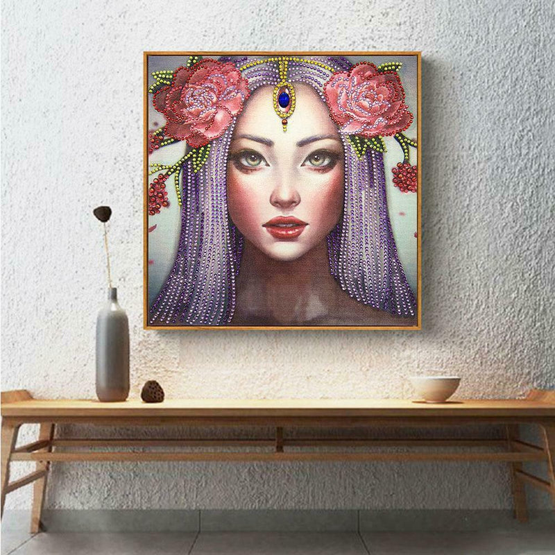 5D DIY Special Shaped Diamond Painting Girl Cross Stitch Mosaic Craft Kits