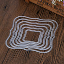 6Pcst Wavy Square Frames Cutting Dies Stencils For DIY Scrapbooking Pape