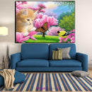 Butterfly Cat 5D Diamond DIY Painting Kit Home Decor Craft 40 X 30cm