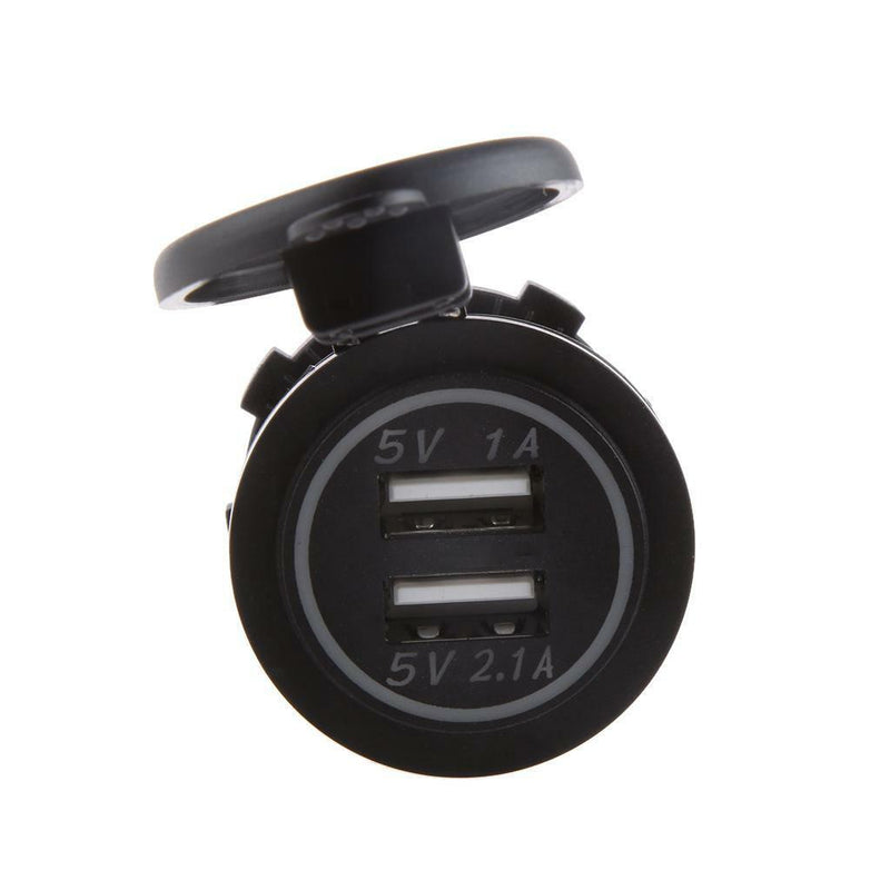 12V-24V 3.1A Red LED Dual USB Port Car Charger Power Adaptor Socket