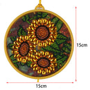 Sunflower 5D Diamond Painting LED Light F. Home DIY Decor Round w/ Tassel Dangle
