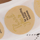 Thank you Stickers Round Natural Kraft 500Labels per roll cute stickers forSEAU