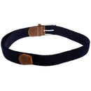 Unisex Men Women Stretch Braided Elastic Leather Buckle Belt Waistband Dark