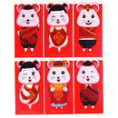 6pcs/set Year of the Rat Packet Bag Chinese New Year Red Money Envel mdPT3C
