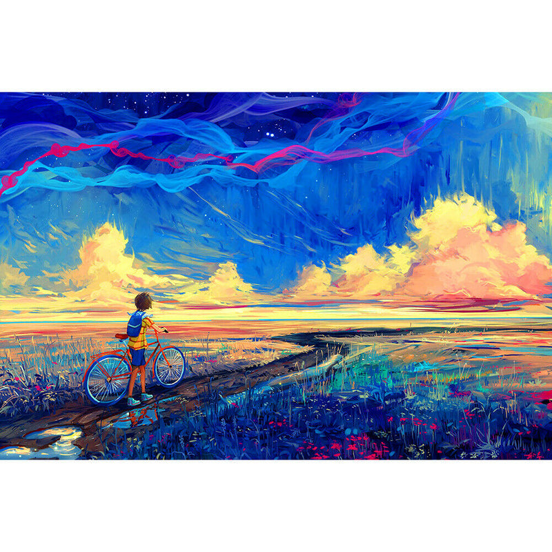 Bike Boys Jigsaw 1000pcs Puzzles Educational Toys Cartoon Art Picture Decor