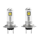 2X H7 80W 3000LM 6000K  LED White Fog DRL Driving Car Head Light Lamp Bulb3