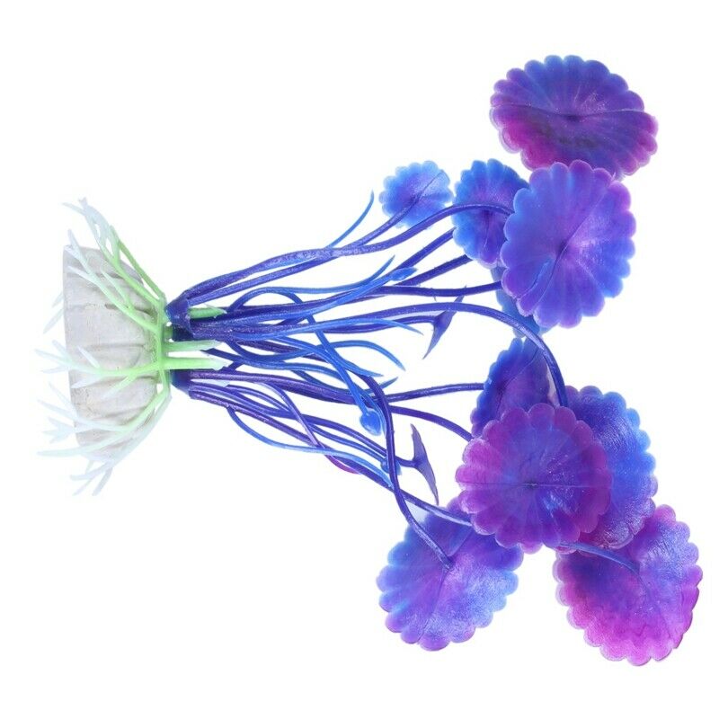 Decoration Plastic Simulated Sea Plants Flora for Aquarium Fish Tank purple
