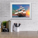 5D DIY Full Drill Diamond Painting Sailboat Cross Stitch Embroidery Craft