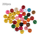 200pcs 8mm Colorful Round Spacer Loose Beads Stones Wooden DIY Craft Decor