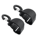 2pcs Nylon Kayak Canoe Paddle Clip Holder Keeper for Boat Fishing Raft Black