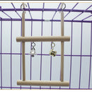 Wooden Bell Swing with Landing Place for Budgie Parakeet Cockatiel Conure