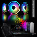 Computer Rgb 12 Led Monochromatic Lights Silent Case Control W/remote Q4K9