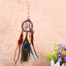 Dream Catcher Keychain Peacock Feather Car Key Ring Women Girl Jewelry Gift