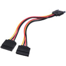 SATA Power 15-pin Y-Splitter Cable Adapter Male to Female for HDD Hard Drive JR