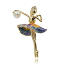 Gymnastics Girl Brooches for Women Cute Enamel Ballet Dancing Pin Bijouteri S6P5