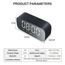 Bluetooth Speaker with FM Radio LED Mirror Alarm Clock Subwoofer Music Play