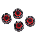 4 Pieces Black+Red Guitar Speed Dial Knobs for Les Paul Replacement Accessory