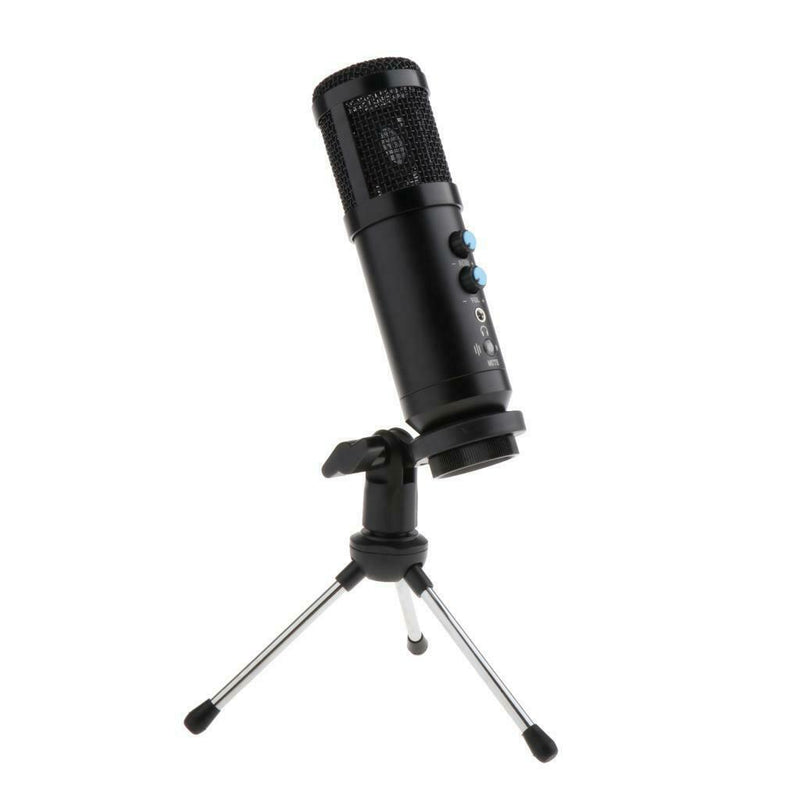 PC USB Condenser Microphone with Tripod Stand for Desktop Laptop Podcasting