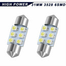 10Pcs 30MM 31MM Festoon LED White Dome Map License Interior Light Bulb 3022 12V