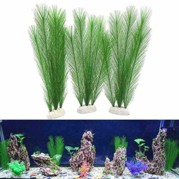 40cm Tall Aquarium Decor Ornament Plastic Plant Green Fish Tank Decor