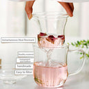 Transparent Clear Glass Milk Mug Coffee Tea Cup Teapot Kettle With Tea Infu B3W9